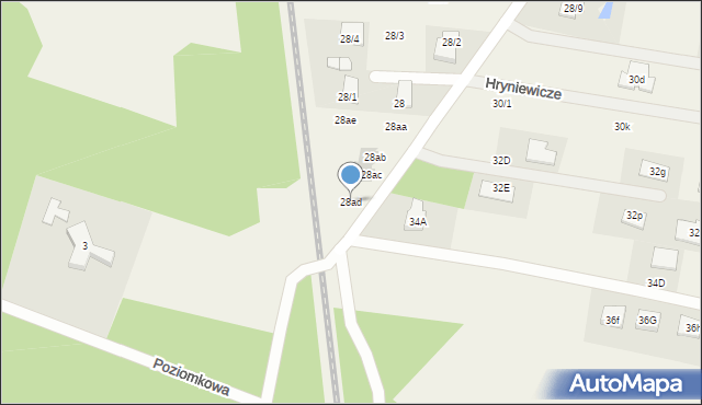 Hryniewicze, Hryniewicze, 28ad, mapa Hryniewicze
