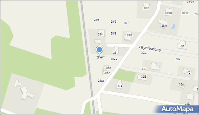 Hryniewicze, Hryniewicze, 28ae, mapa Hryniewicze