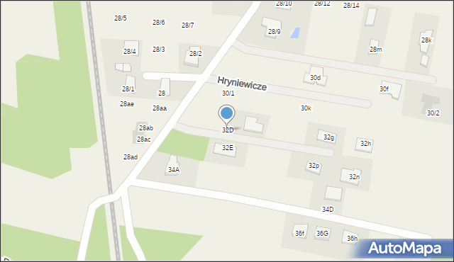 Hryniewicze, Hryniewicze, 32D, mapa Hryniewicze