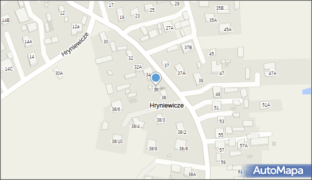 Hryniewicze, Hryniewicze, 36, mapa Hryniewicze