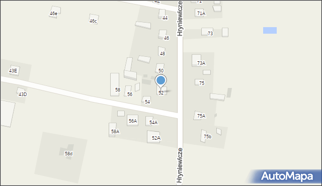 Hryniewicze, Hryniewicze, 52, mapa Hryniewicze