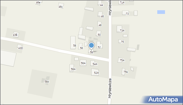 Hryniewicze, Hryniewicze, 54, mapa Hryniewicze