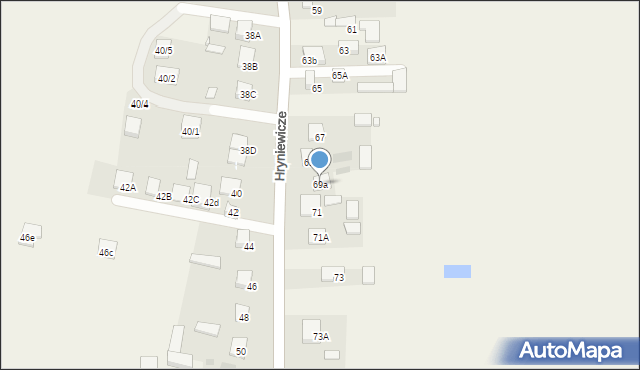 Hryniewicze, Hryniewicze, 69a, mapa Hryniewicze