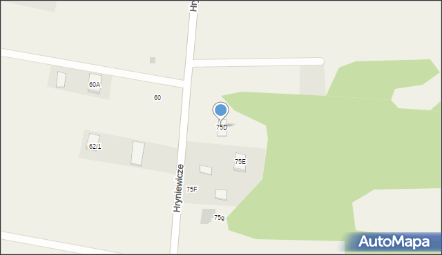 Hryniewicze, Hryniewicze, 75D, mapa Hryniewicze