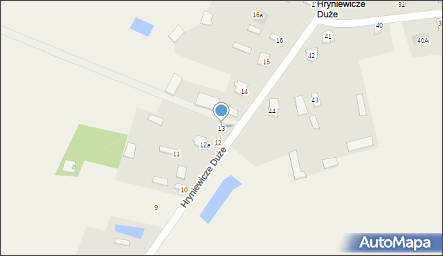 Hryniewicze Duże, Hryniewicze Duże, 13, mapa Hryniewicze Duże