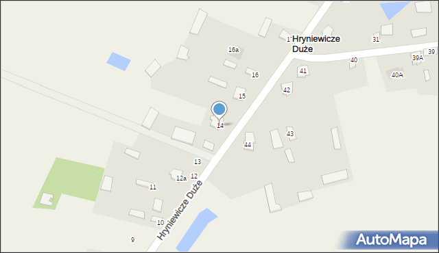 Hryniewicze Duże, Hryniewicze Duże, 14, mapa Hryniewicze Duże