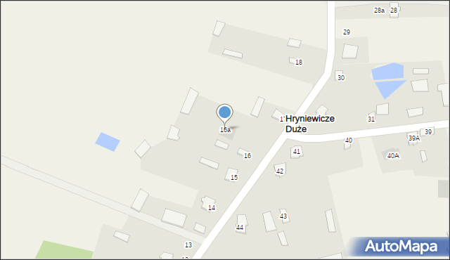 Hryniewicze Duże, Hryniewicze Duże, 16a, mapa Hryniewicze Duże