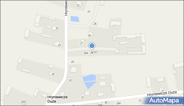 Hryniewicze Duże, Hryniewicze Duże, 28, mapa Hryniewicze Duże