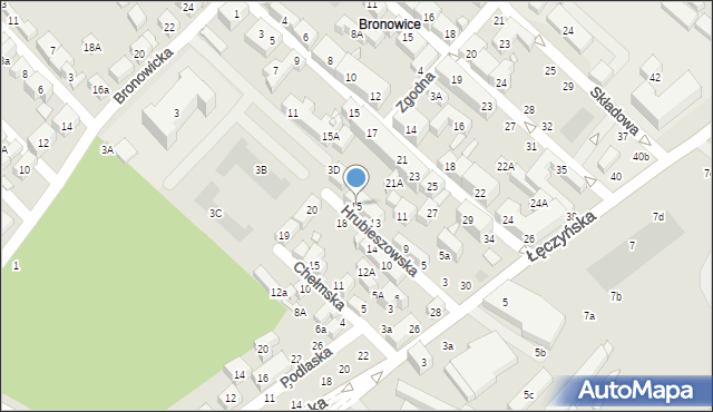 Lublin, Hrubieszowska, 15, mapa Lublina