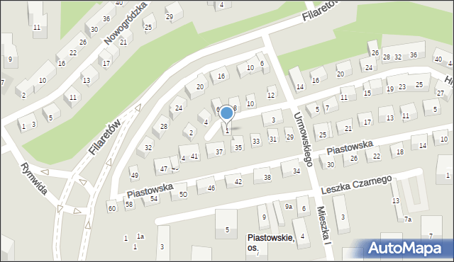 Lublin, Hryniewieckiego Kajetana, 1, mapa Lublina