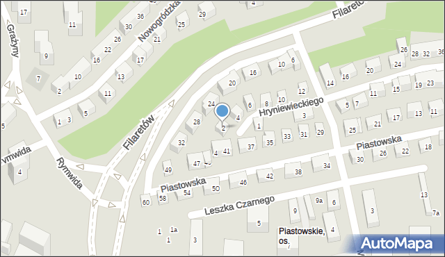 Lublin, Hryniewieckiego Kajetana, 2, mapa Lublina