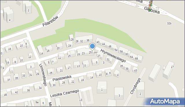 Lublin, Hryniewieckiego Kajetana, 25a, mapa Lublina