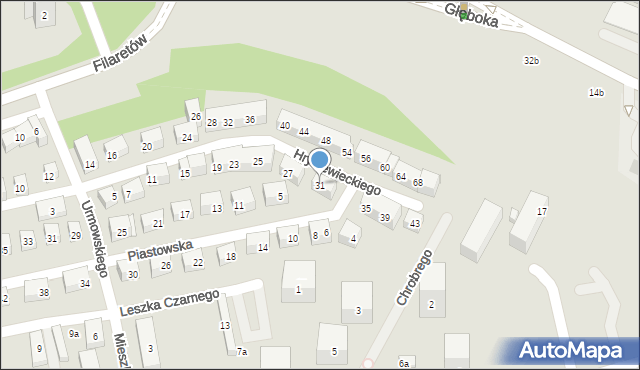 Lublin, Hryniewieckiego Kajetana, 31, mapa Lublina