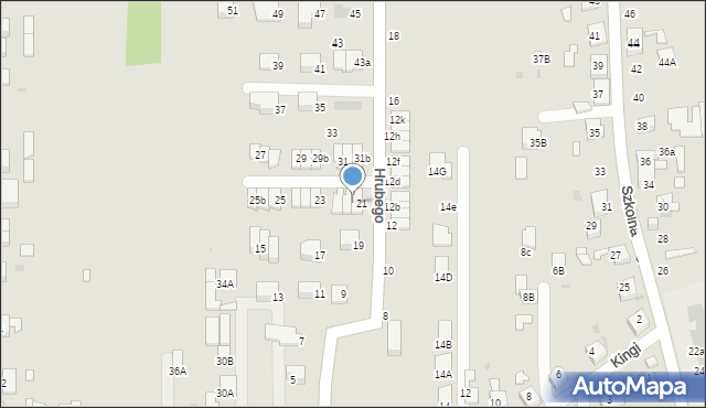 Ruda Śląska, Hrubego Jana, ks., 21a, mapa Rudy Śląskiej