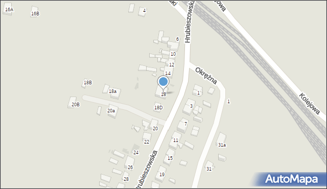 Sławków, Hrubieszowska, 18, mapa Sławków