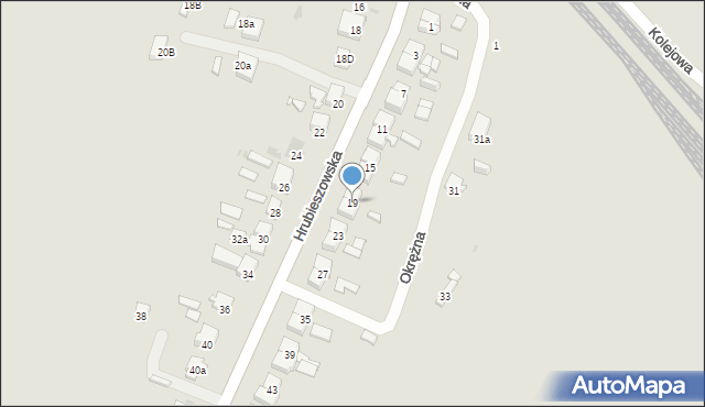 Sławków, Hrubieszowska, 19, mapa Sławków