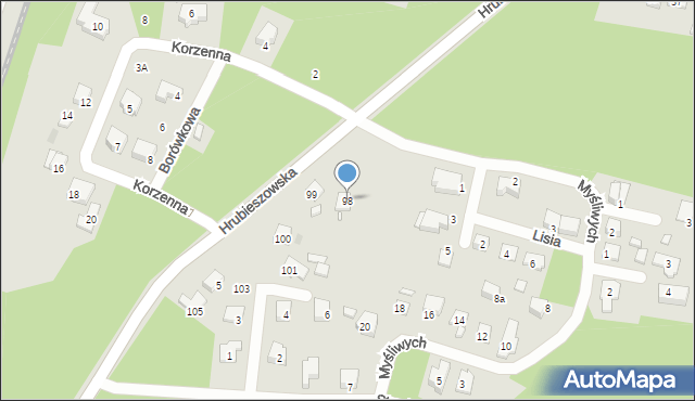 Sławków, Hrubieszowska, 98, mapa Sławków