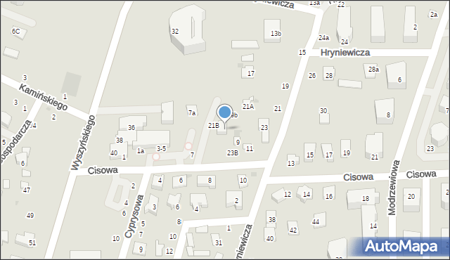 Świdnik, Hryniewicza Jana, ks. kan., 23A, mapa Świdnika