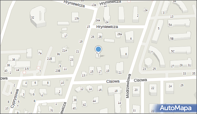 Świdnik, Hryniewicza Jana, ks. kan., 32, mapa Świdnika