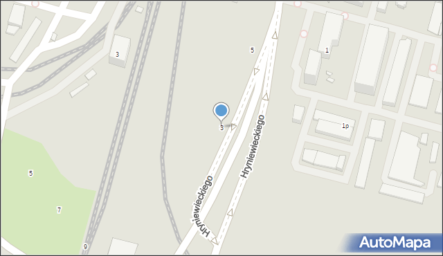 Szczecin, Hryniewieckiego Stanisława, 3, mapa Szczecina