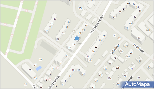 Szczecin, Hrubieszowska, 19a, mapa Szczecina