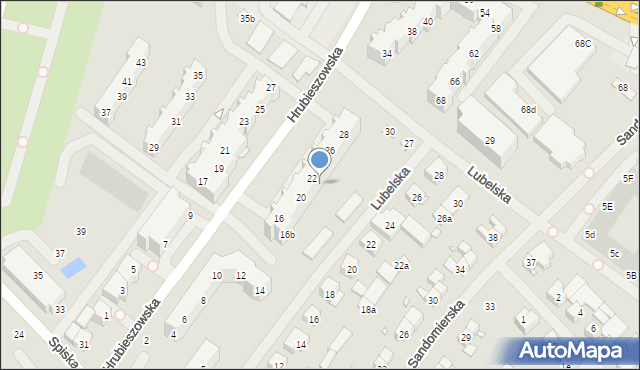 Szczecin, Hrubieszowska, 22a, mapa Szczecina