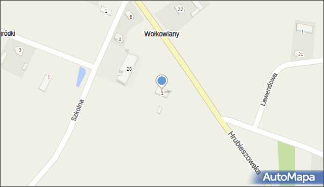 Wołkowiany, Hrubieszowska, 1, mapa Wołkowiany