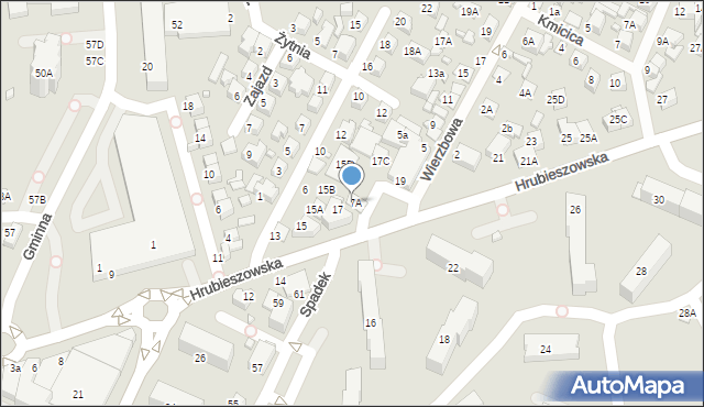 Zamość, Hrubieszowska, 17A, mapa Zamościa