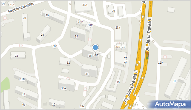 Zamość, Hrubieszowska, 36a, mapa Zamościa