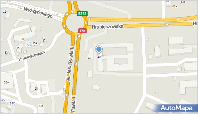 Zamość, Hrubieszowska, 40, mapa Zamościa