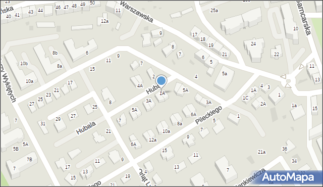 Bolesławiec, Hubala Henryka, mjr., 1A, mapa Bolesławca