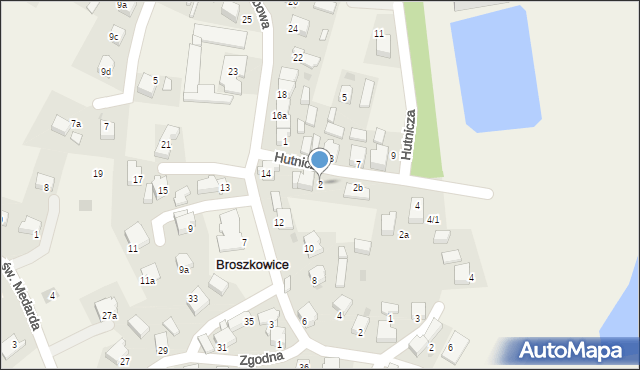 Broszkowice, Hutnicza, 2, mapa Broszkowice