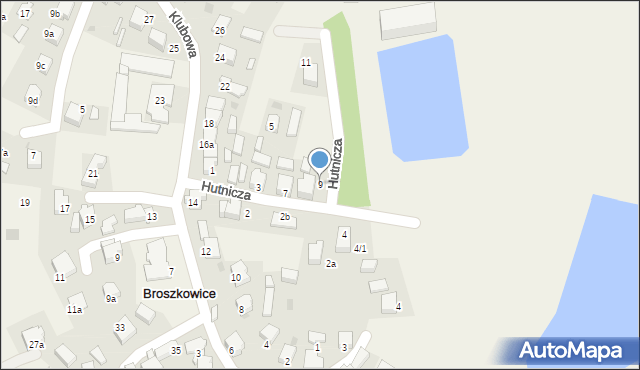 Broszkowice, Hutnicza, 9, mapa Broszkowice
