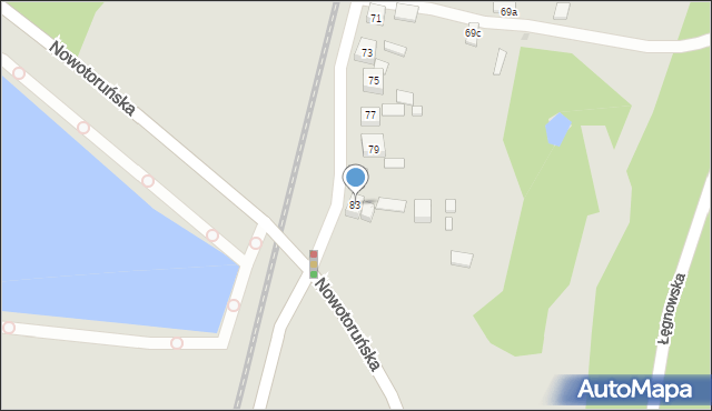 Bydgoszcz, Hutnicza, 83, mapa Bydgoszczy