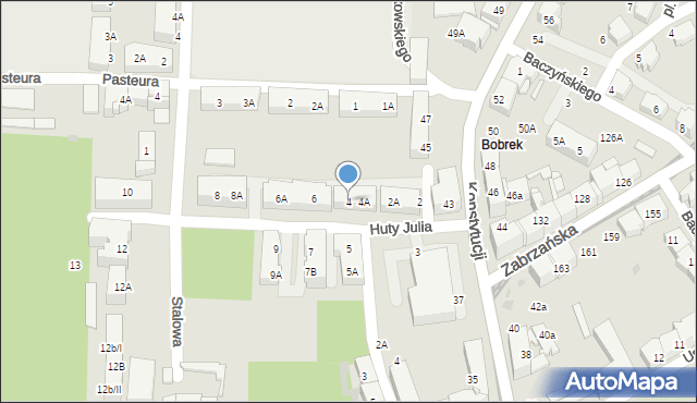 Bytom, Huty Julia, 4, mapa Bytomia