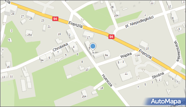 Bytom, Hutnicza, 7, mapa Bytomia