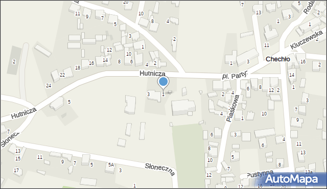 Chechło, Hutnicza, 1, mapa Chechło