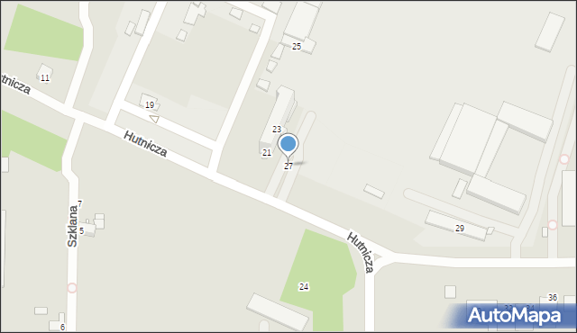 Chełm, Hutnicza, 27, mapa Chełma