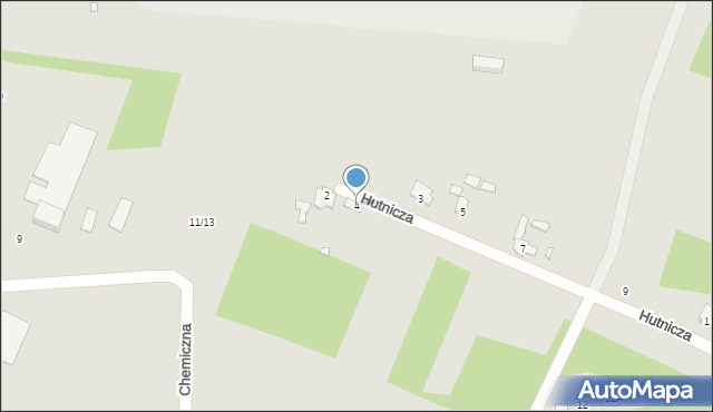 Chełm, Hutnicza, 4, mapa Chełma