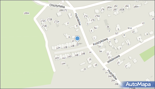 Częstochowa, Hutników, 12, mapa Częstochowy