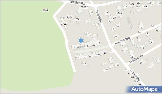 Częstochowa, Hutników, 12G, mapa Częstochowy