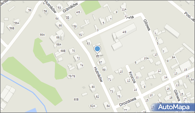 Częstochowa, Hutników, 65, mapa Częstochowy