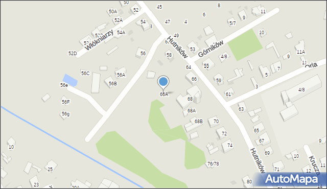 Częstochowa, Hutników, 66A, mapa Częstochowy