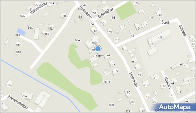 Częstochowa, Hutników, 68B, mapa Częstochowy