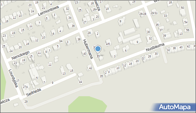 Częstochowa, Hubermana Bronisława, 33, mapa Częstochowy