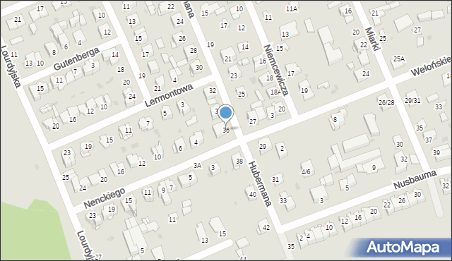 Częstochowa, Hubermana Bronisława, 36, mapa Częstochowy