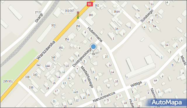 Częstochowa, Hubermana Bronisława, 8a, mapa Częstochowy