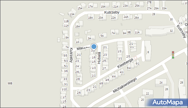 Częstochowa, Hubala Henryka, mjr., 1/7, mapa Częstochowy