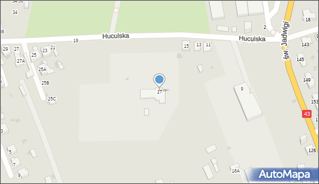 Częstochowa, Huculska, 17, mapa Częstochowy