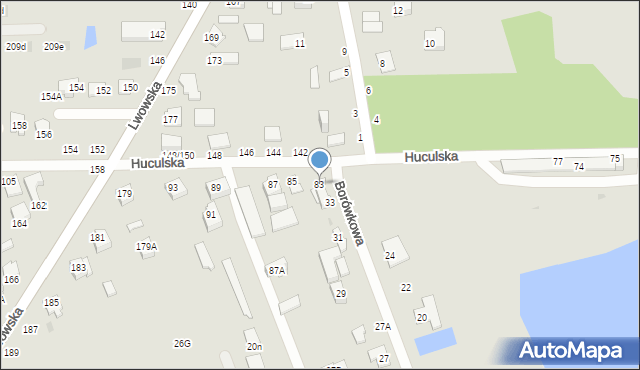 Częstochowa, Huculska, 83, mapa Częstochowy